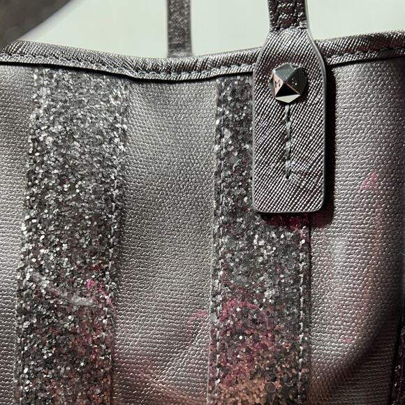 Henri Bendel Silver Luxury Sparkle/Glitter Designer Tote Bag Rare - Picture 6 of 13